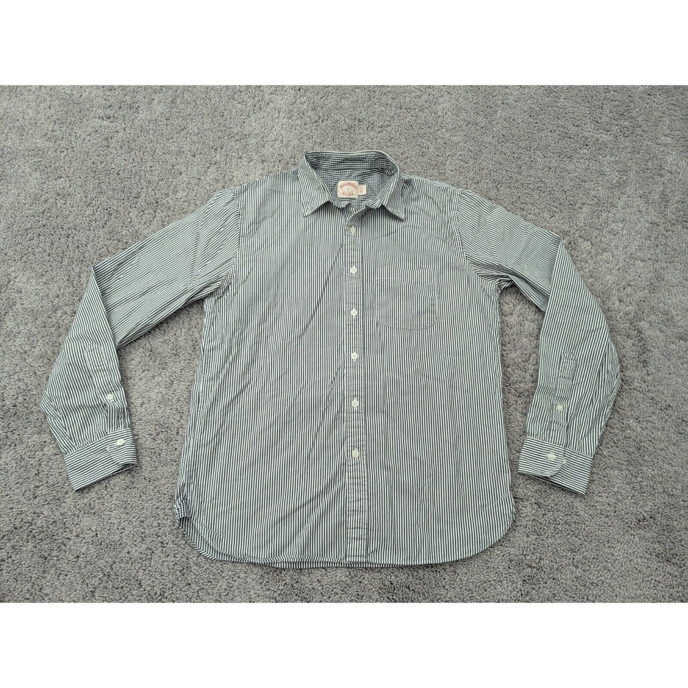 Brooks Brothers 1818 Button Up‎ Shirt Mens Large Striped Black Casual